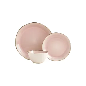 Tabletops Unlimited Bella Pink 12-Pc. Stoneware Dinnerware Set TTU-A1133-ECM - PINK ONE SIZE