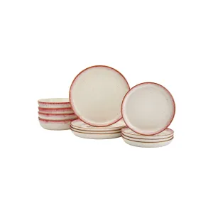 Tabletops Unlimited Hanover Berry 12-Pc. Stoneware Dinnerware Set TTU-A5433-ECM - RED ONE SIZE