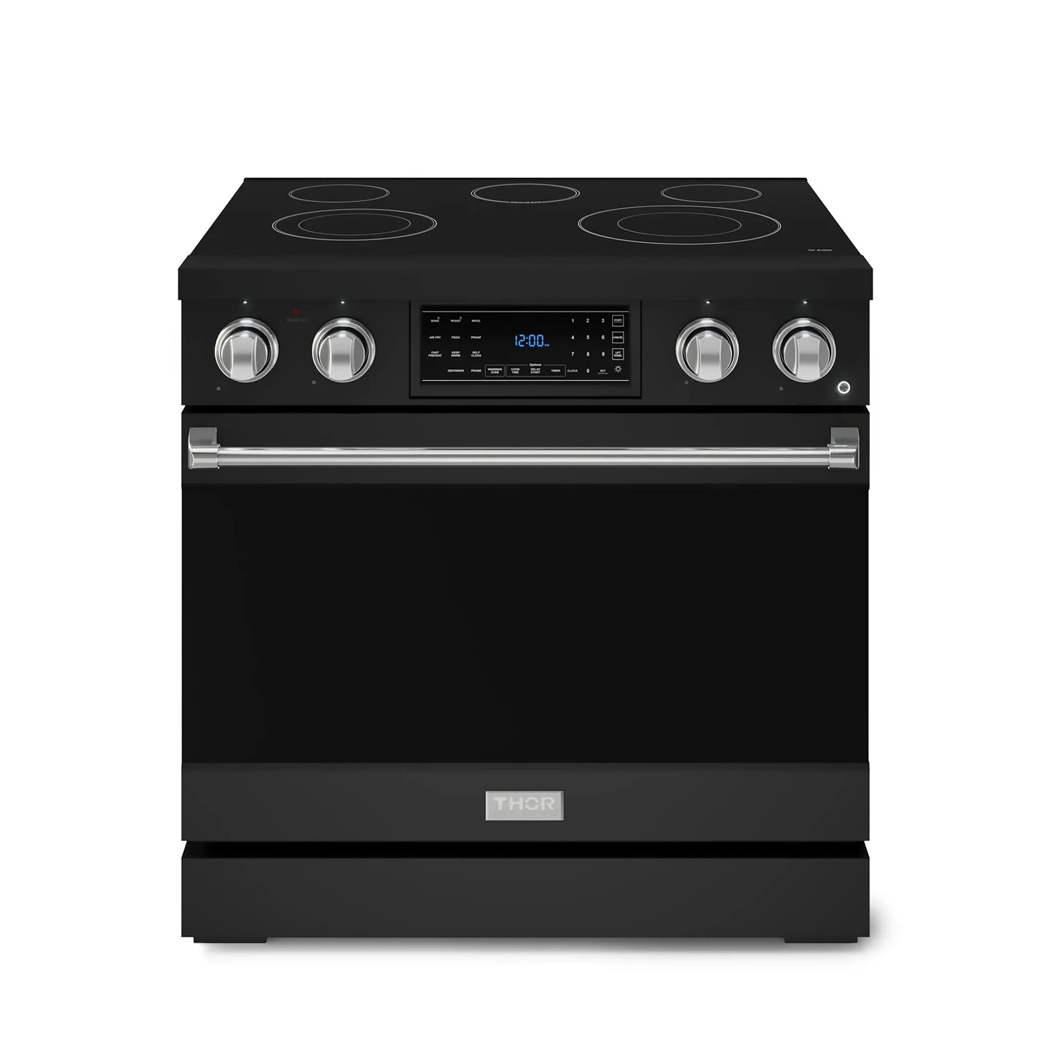 Thor Kitchen Black Stainless Steel Freestanding Professional Electric Range |Gordon Ramsay Series (6 cu.ft) - RSE36B-SS