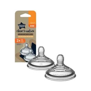 Tommee Tippee Advanced Anti-Colic Teat Fast Flow 6  months 2 pcs