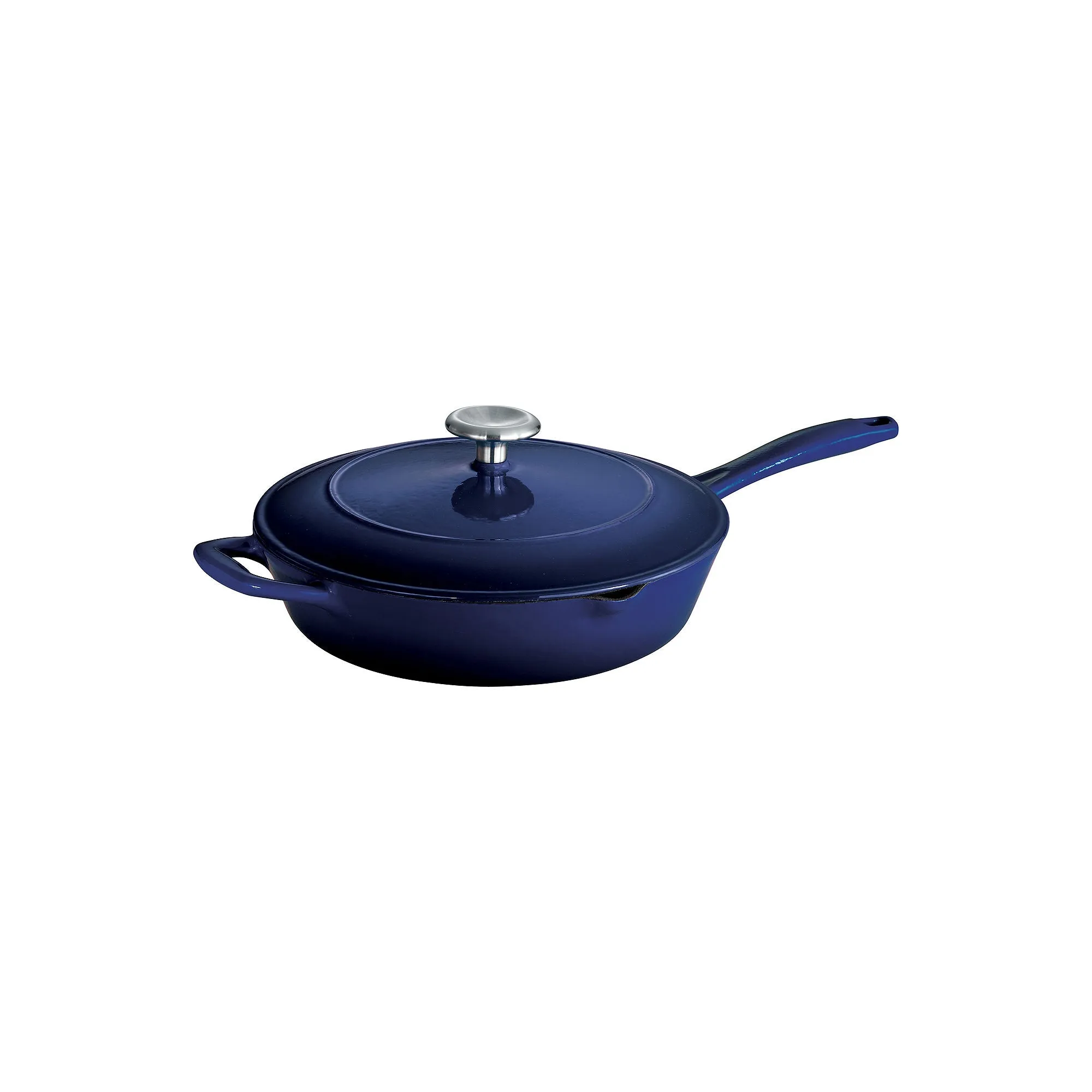 Tramontina 10" Gourmet Enameled Cast Iron Covered Skillet, Gradated Cobalt