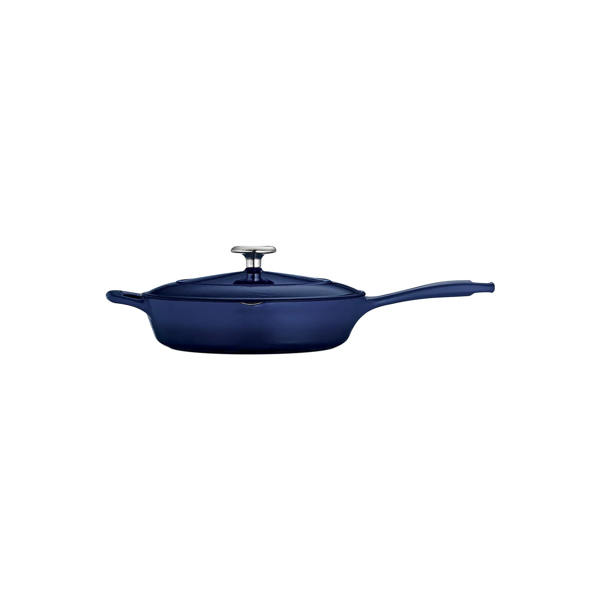 Tramontina 10" Gourmet Enameled Cast Iron Covered Skillet, Gradated Cobalt