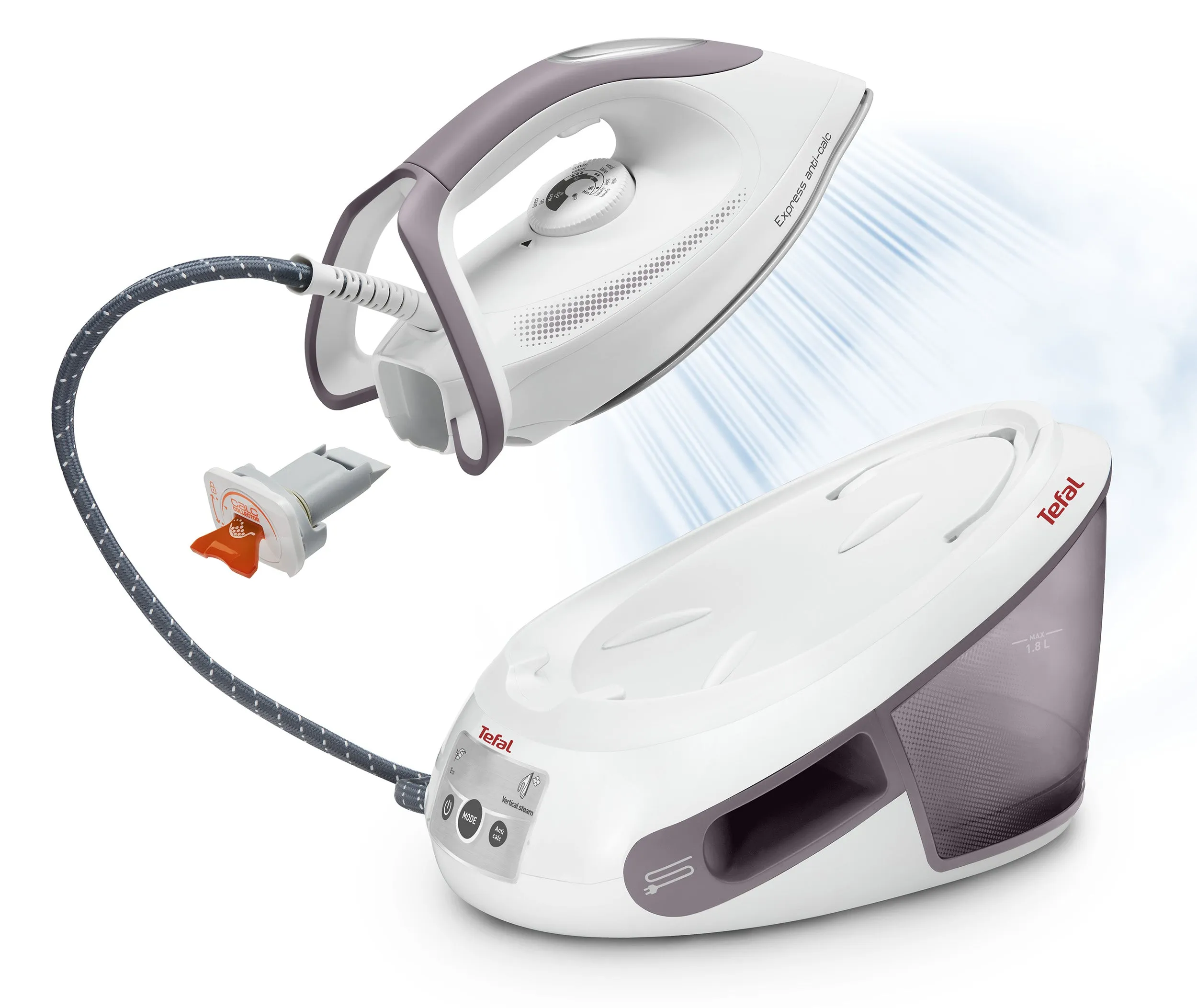 User manual and frequently asked questions Tefal Express Anti-Calc Plus SV8014 Steam Generator Iron
