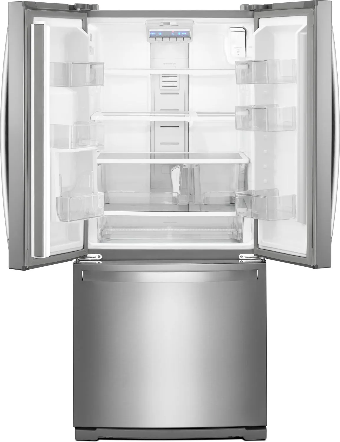 Whirlpool Fingerprint Resistant Stainless Kitchen Package with French Door Refrigerator, Electric Range & Built-In Dishwasher