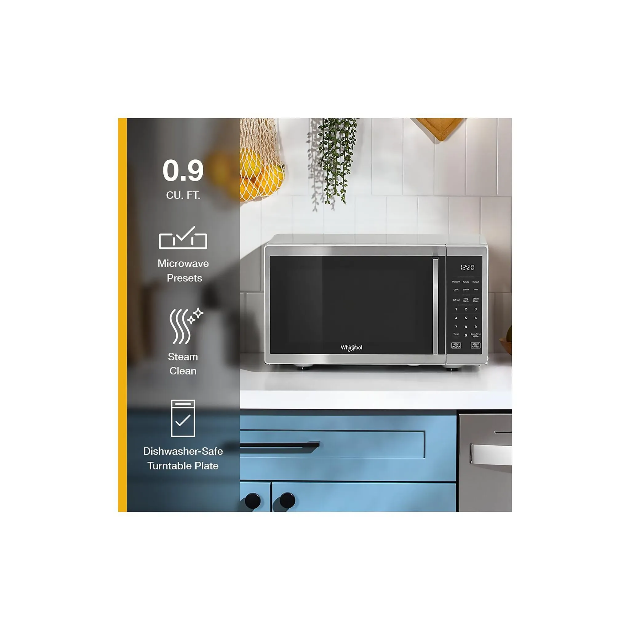 Whirlpool Stainless Steel Countertop Microwave (0.9 cu ft) - WMCS3019RS